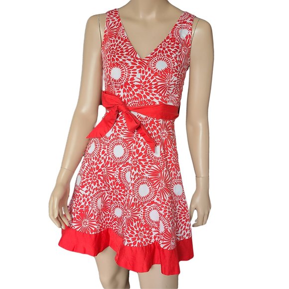 JONES STUDIO Red & White Fitted Sundress 4 - Picture 2 of 6